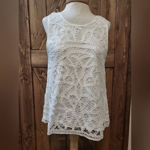 Joie Top NWT Bindi Porcelain White Crocheted Sleeveless Size M